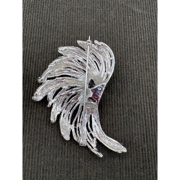 Large Vintage Silver Tone Draped Rope Statement Brooch 1950s - Picture 2 of 4